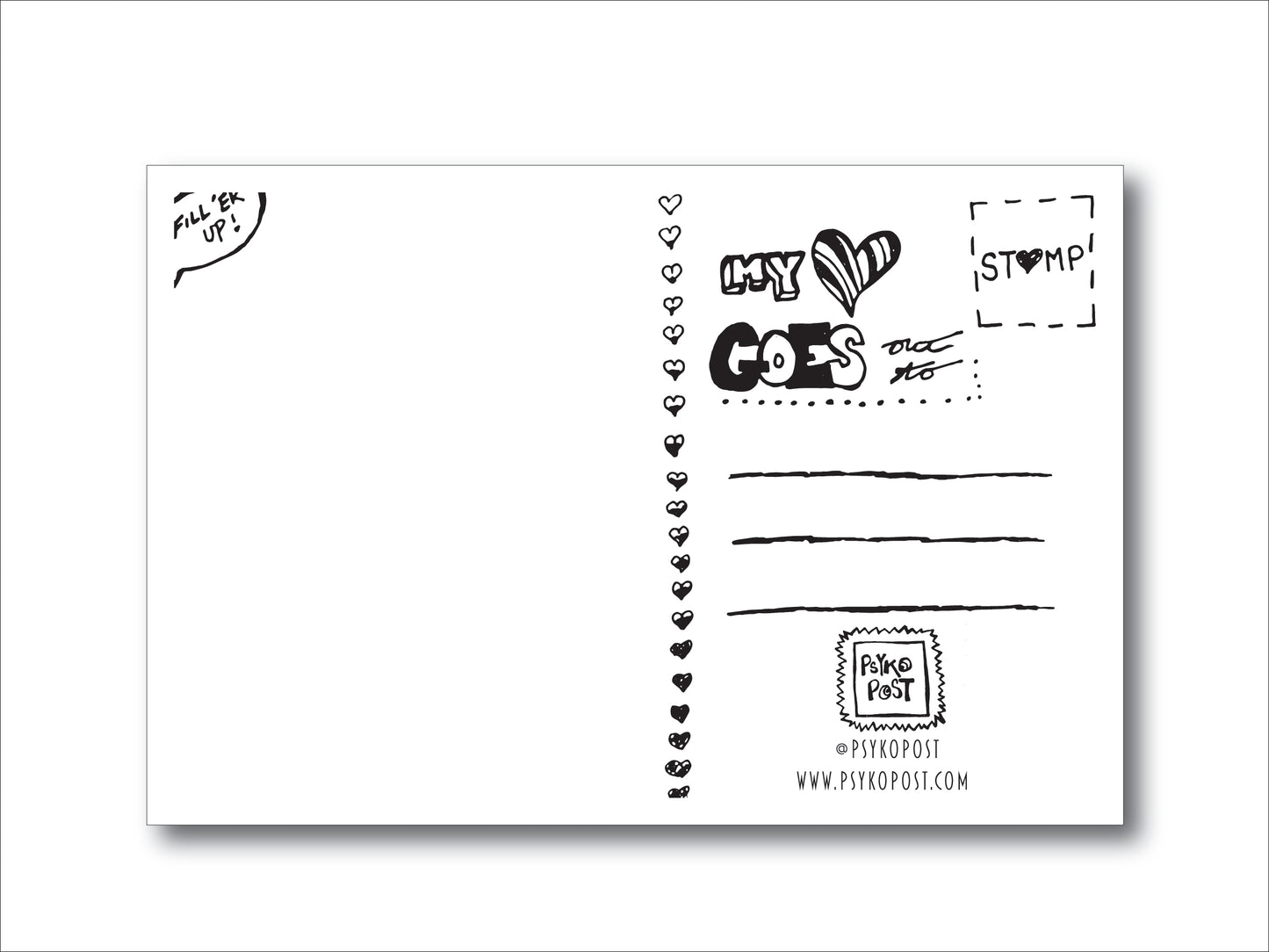 Heart Fuel Gauge Postcard