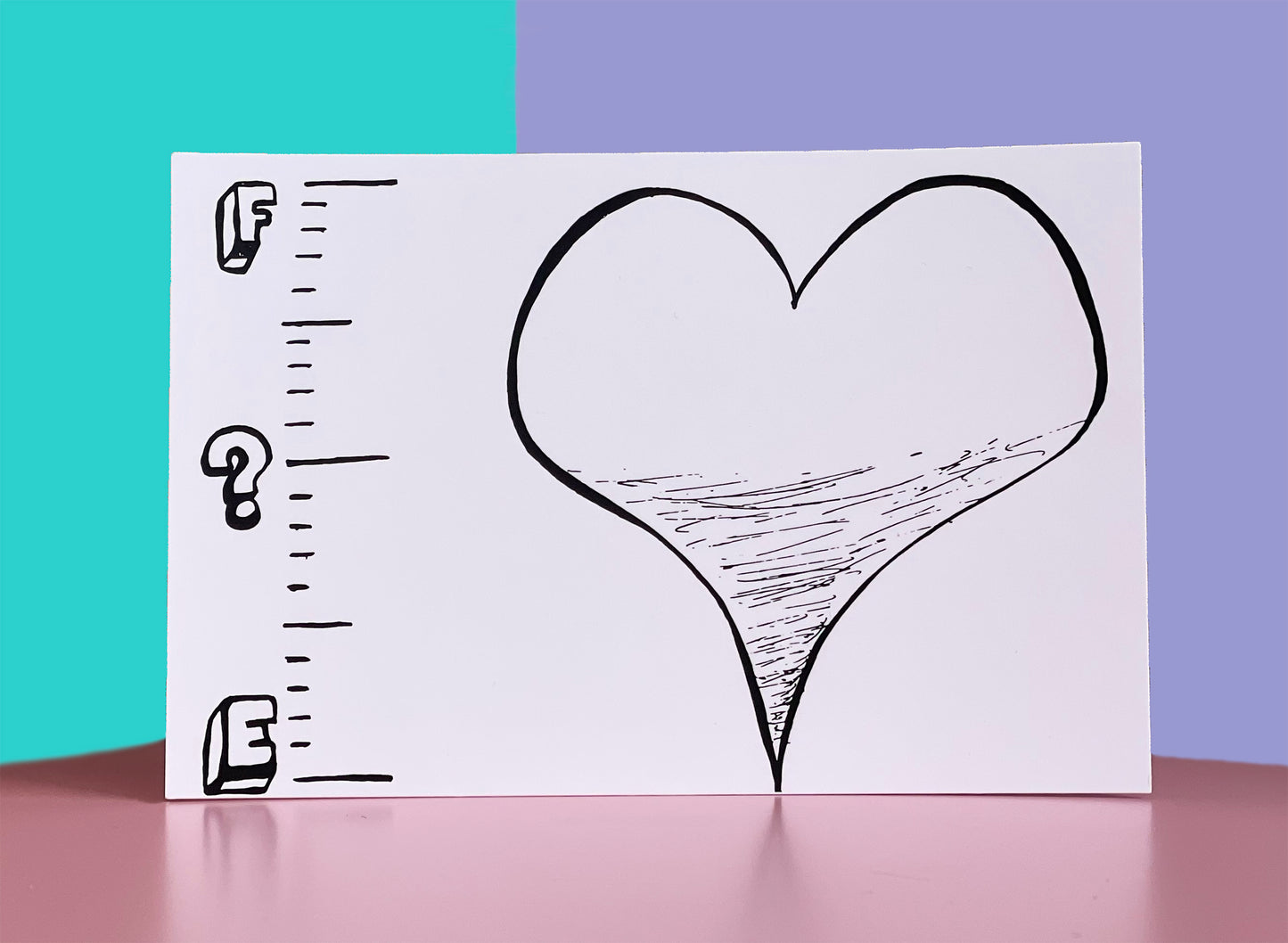 Heart Fuel Gauge Postcard
